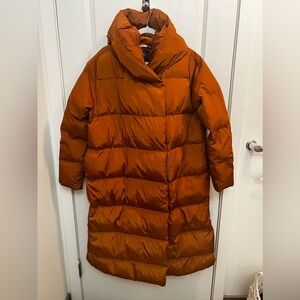 Calia long puffer, hammered copper, L